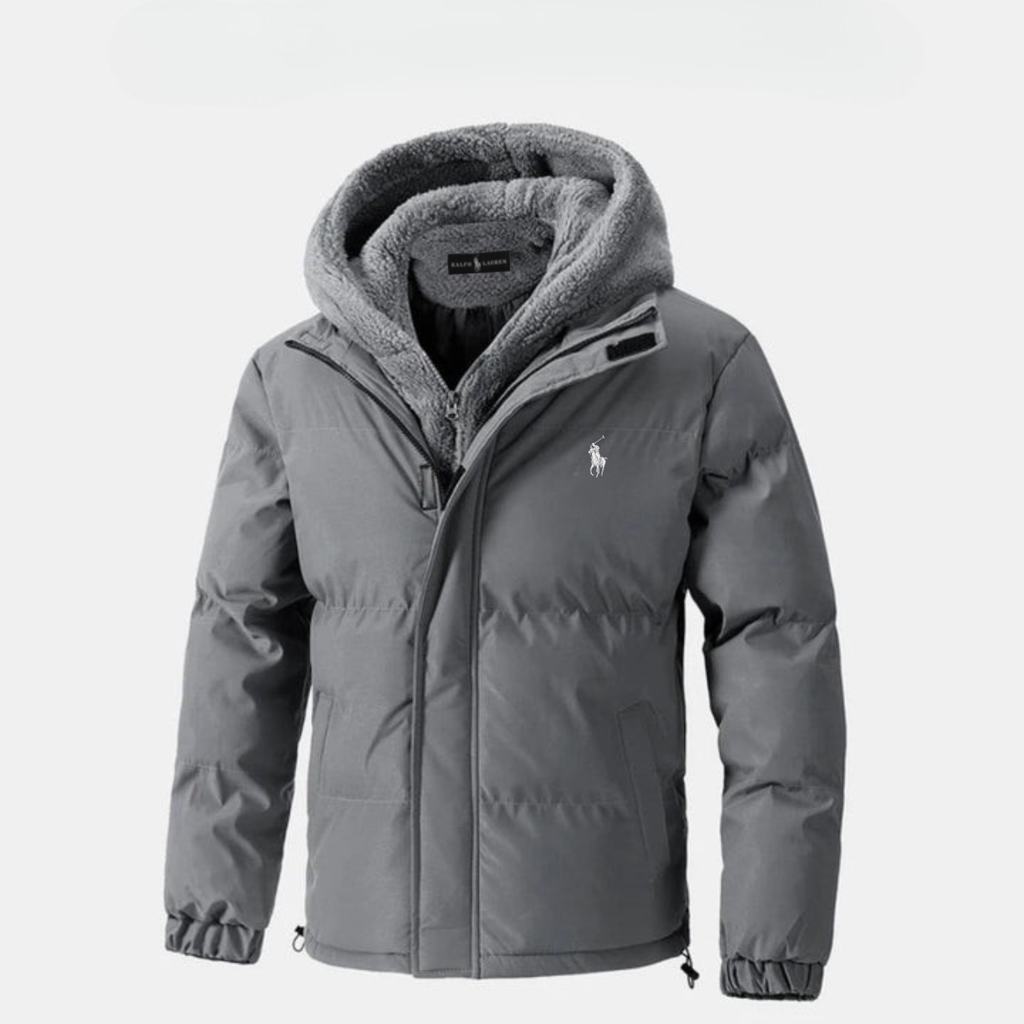 Men's Padded Winter Jacket with Fleece Hood || CLEARANCE SALE