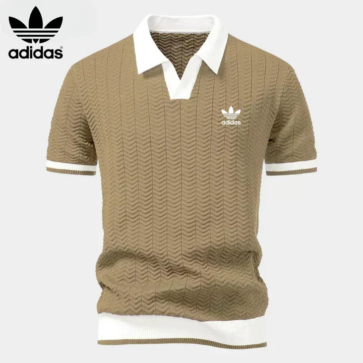 Men's Retro Knit Polo Shirt